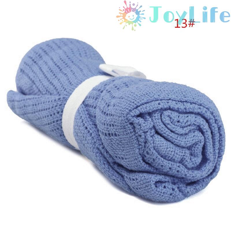 Baby  Soft  Cotton  Knitted  Net  Solid  Color  Hole  Blanket