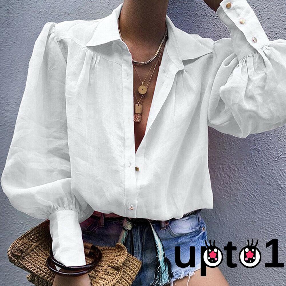☀Sun❤2019 New Fashion Women´s Office Button Shirt Clothing Long Sleeve Blouse Sexy V-neck Tops Shirt | BigBuy360 - bigbuy360.vn