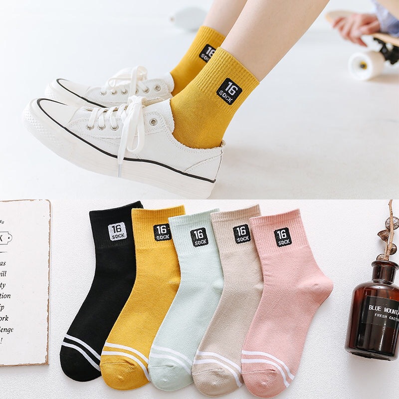 High Quality 10 Pairs Fashion Random Color Comfortable Cotton Korean Ins Style Cute Cartoon Unisex Men Women Socks Mid-Height Short  Ankle Socks