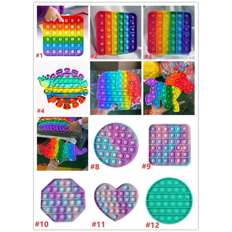 Ready Stock Đồ chơi bấm bong bóng giải tỏa căng thẳng độc đáo sáng tạo Pop It Tiktok Push Pop Fidget Toy Bubble Unicorn Rainbow Square Heart Đồ Chơi Stress Relief Special Needs Silent Classroom Tiktok Board Game Đồ Chơi Giáo Dục For Kids