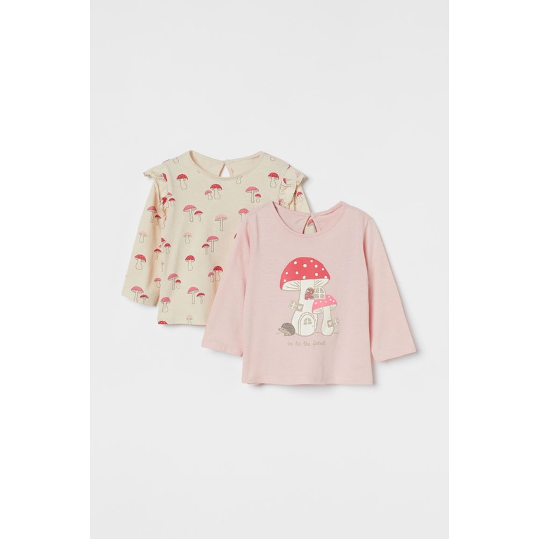 [HM AUTH] Sét 2 áo dài tay cotton cho bé gái