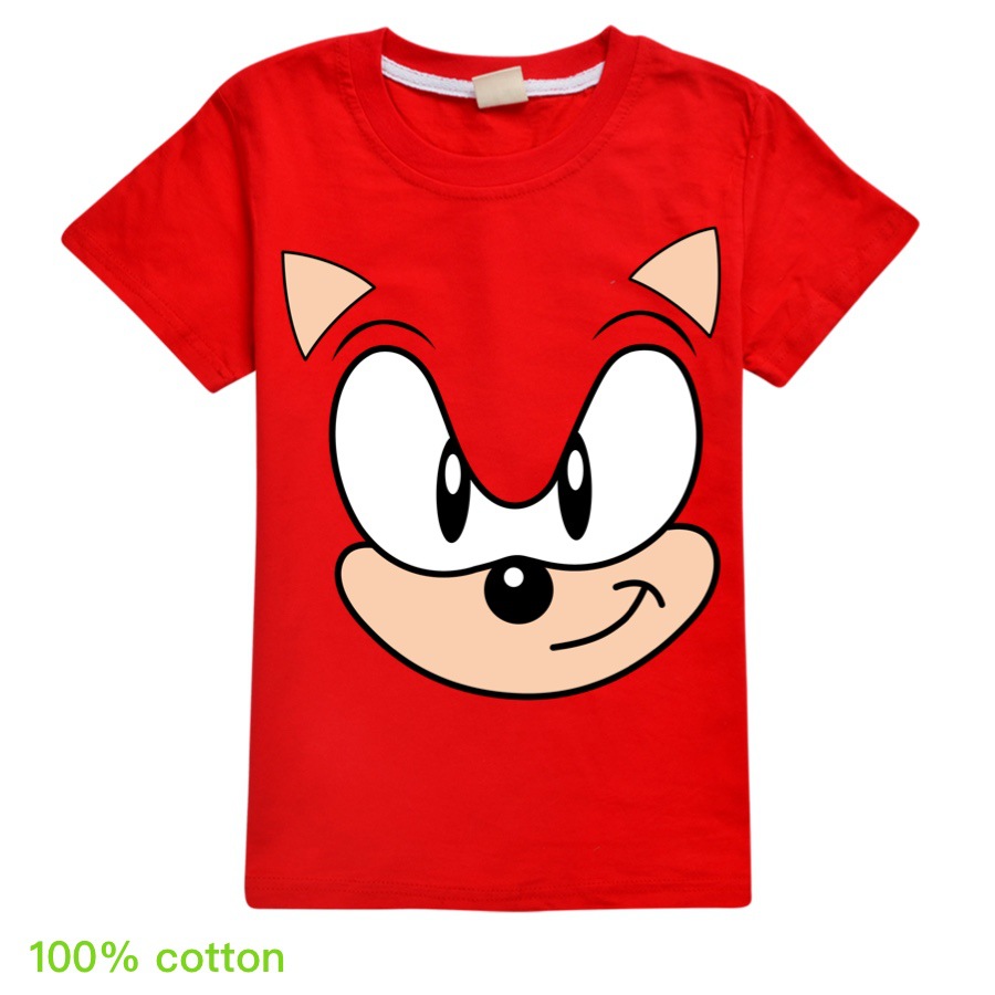 Áo Thun Tay Ngắn 100% Cotton Hình Nhân Vật Trong Phim Sonic The Hedgehog 2020 Cho Bé