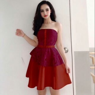 Đầm xòe cup phối ren