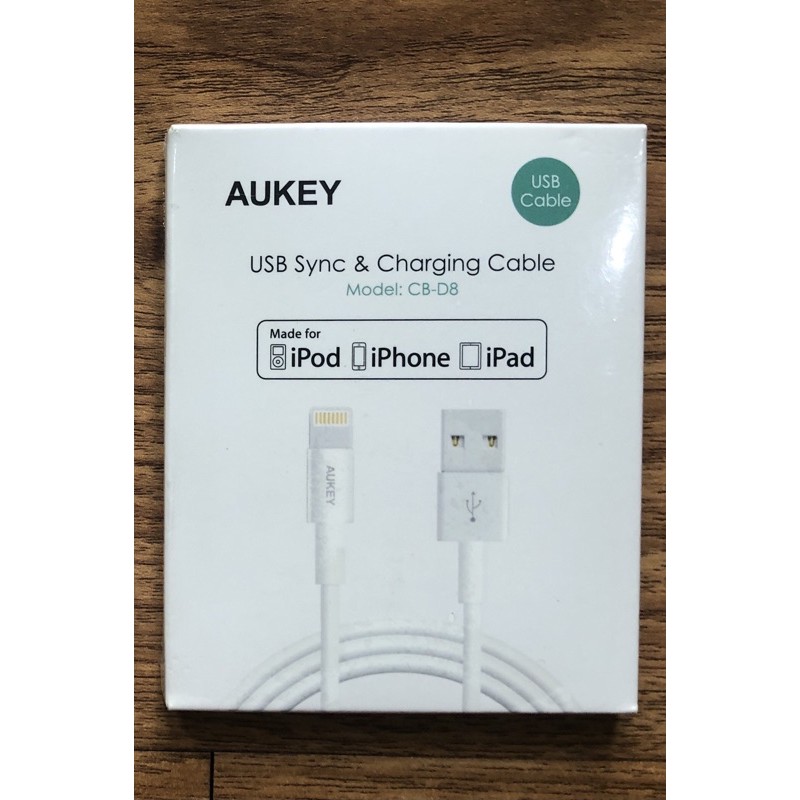 Cáp sạc USB Lightning Aukey 20cm trắng