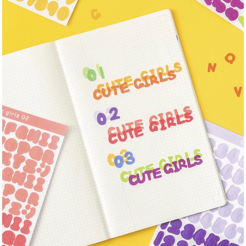 Set 2 tờ sticker alphabet (số và chữ cái)