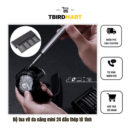 Bộ tua vít đa năng hộp mini 24 đầu chất liệu thép từ tính cao cấp sửa chữa đồ đạc