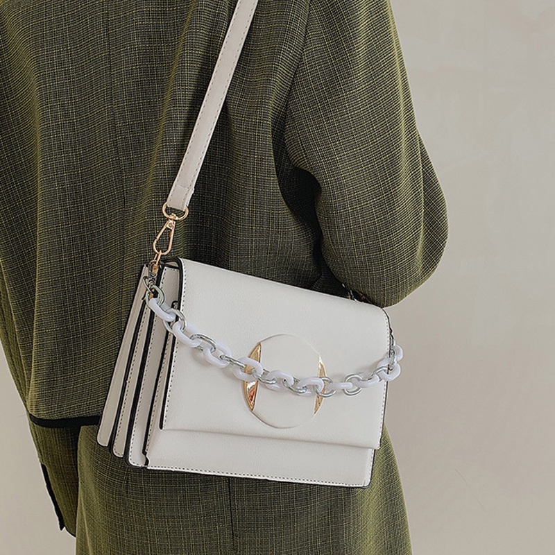 Túi Đeo Vai Hình Vuông Cỡ Nhỏ Phối Dây Đeo Sợi Xích Thời Trang Cho Nữ