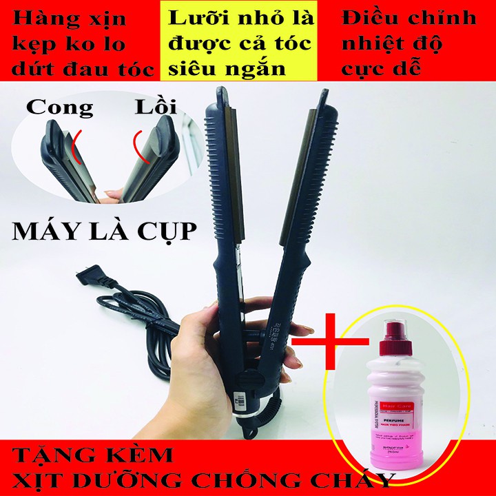 Máy là tóc CỤP CAO CẤP BẢN NHỎ 5 mức chỉnh nhiệt [KÈM QUÀ TẶNG]