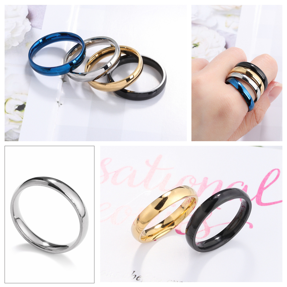 Nhẫn Chất Liệu Thép Không Gỉ Đính Đá Thời Trang Cho Nữ Size 5-12