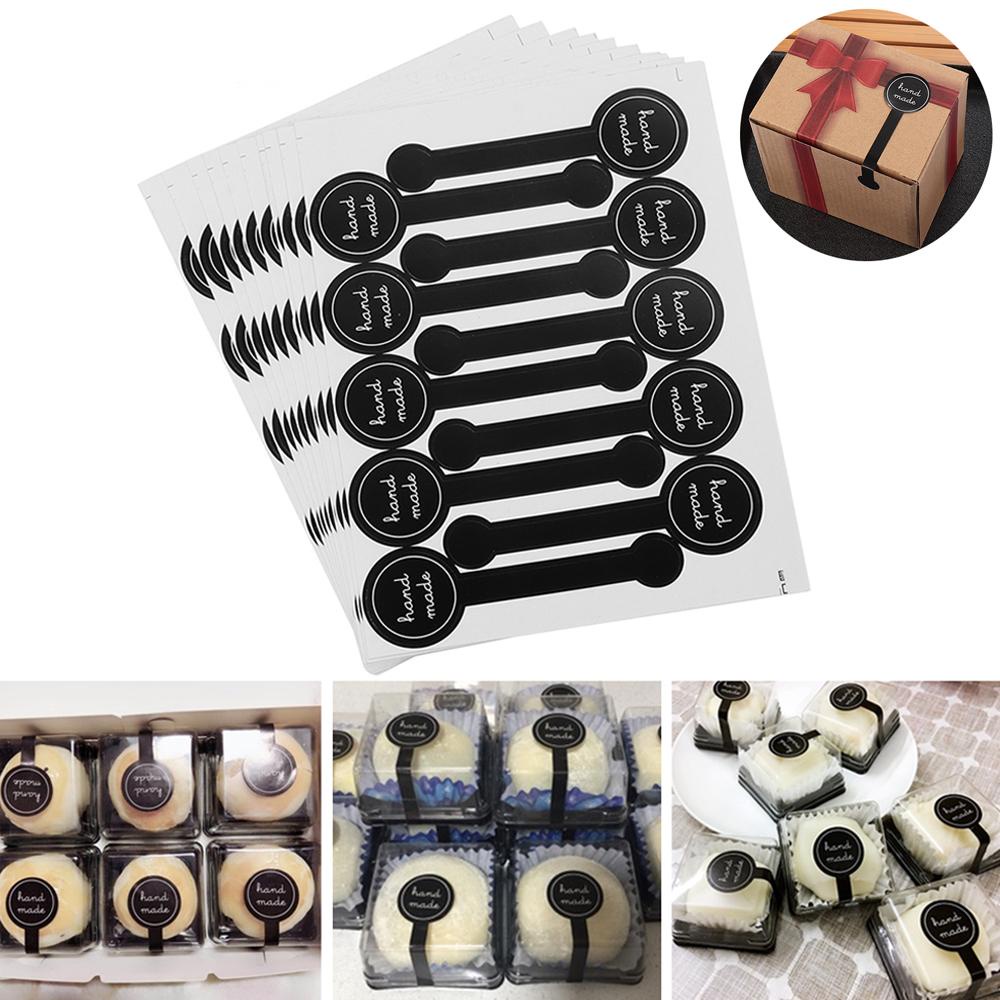 GOGOUP Set 20 Tờ Giấy Dán Niêm Phong Màu Đen Làm Bằng Tay