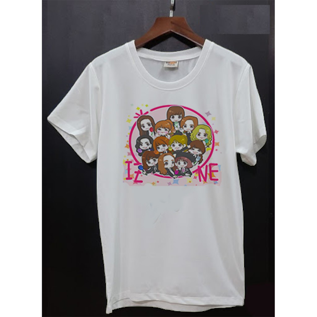 Áo thun Cotton Unisex - Fan IZ*ONE Hàn Quốc - K-Pop - Chibi - những bông hồng Izone