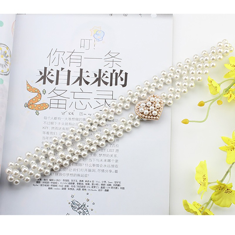 Thắt lưng nữ kiểu đính ngọc trai phong cách thanh lịch