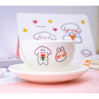 Set 4 Tấm Sticker Gấu Thỏ, Cô Gái