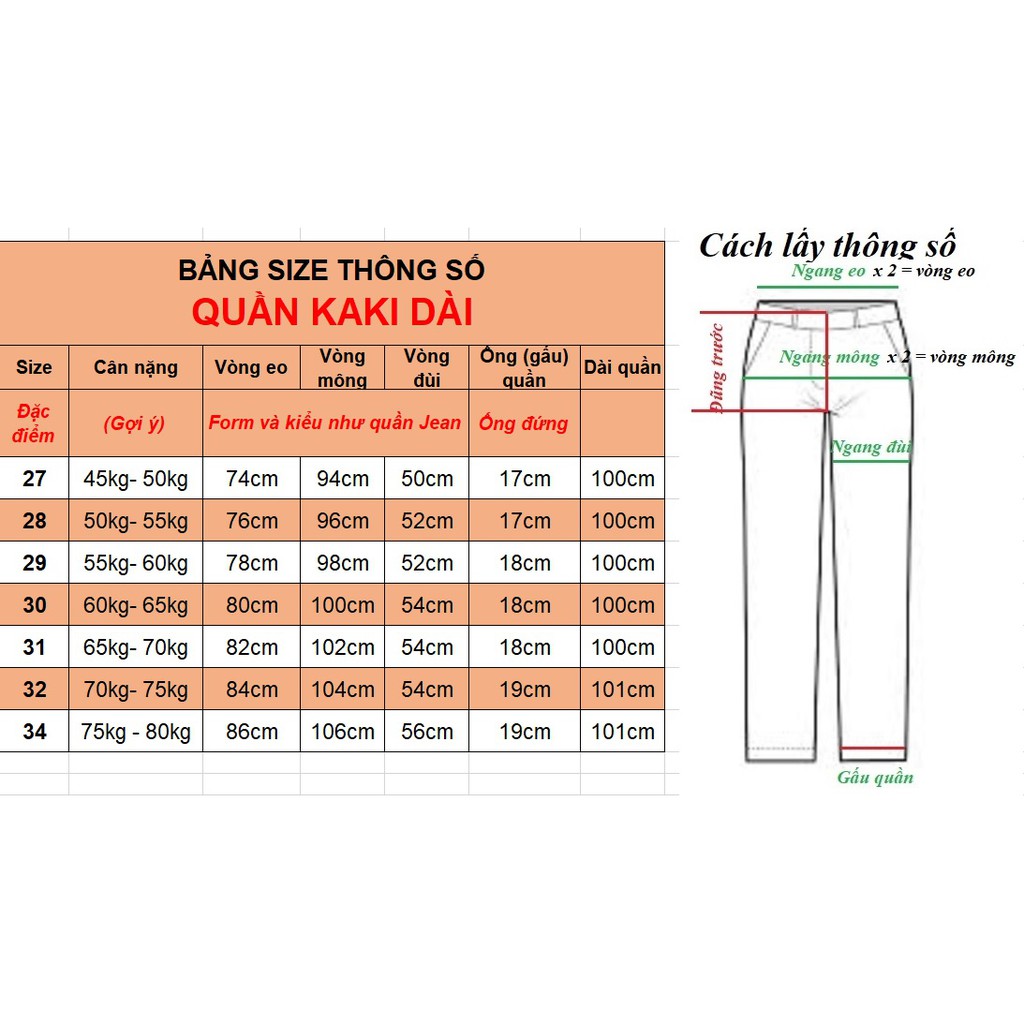 Quần kaki nam, form như quần jean size từ 45kg đến gần 80kg, chất kaki - NH Shop