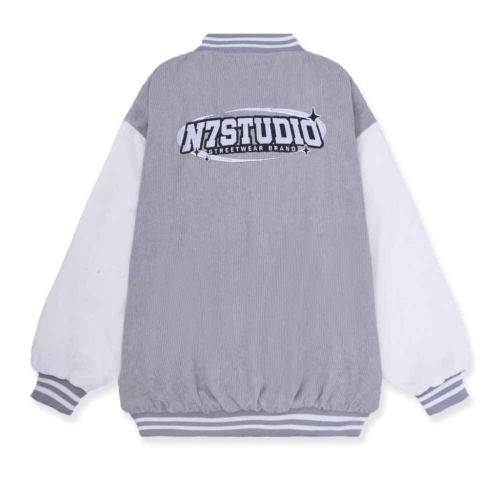 @ Áo Khoác Varsity Jacket N7 STUDIO bomber bóng chày basic nam nữ form rộng Local Brand @