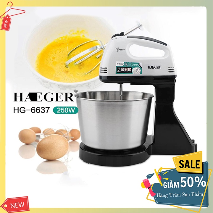 Máy Đánh Trứng Để Bàn HAEGER 7 Tốc Độ Công Suất 250W