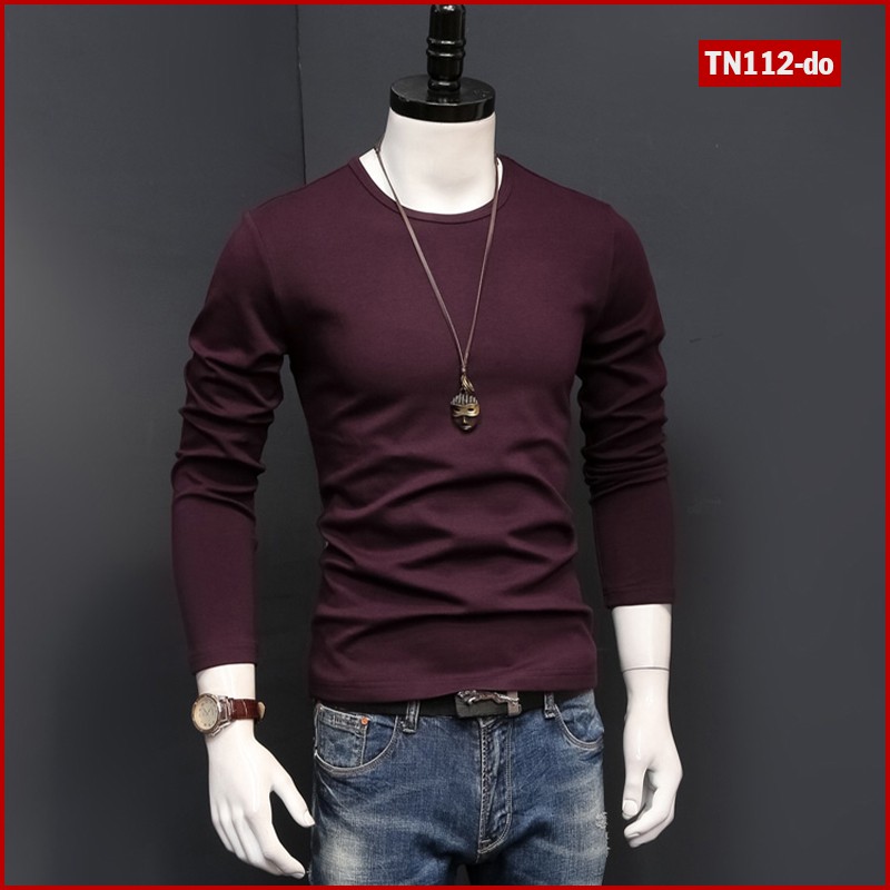 Áo thun nam tay dài trơn TN112 nhiều màu sắc vải sợi tre tổng hợp
