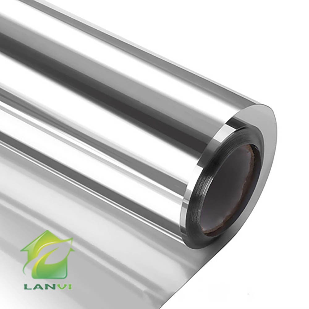 Giấy dán kính một chiều chống nhìn cho cửa, giấy decal dán kính phản quang có sẳn keo khổ 1m