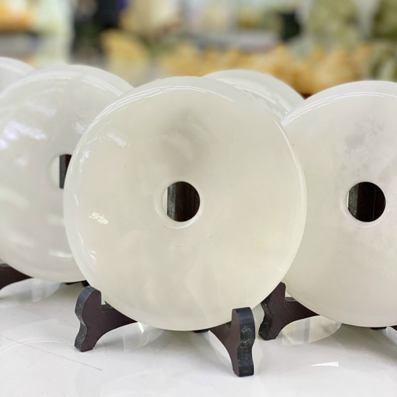 Đồng Điếu Đá Ngọc Onyx Trắng Để Bàn Làm Việc