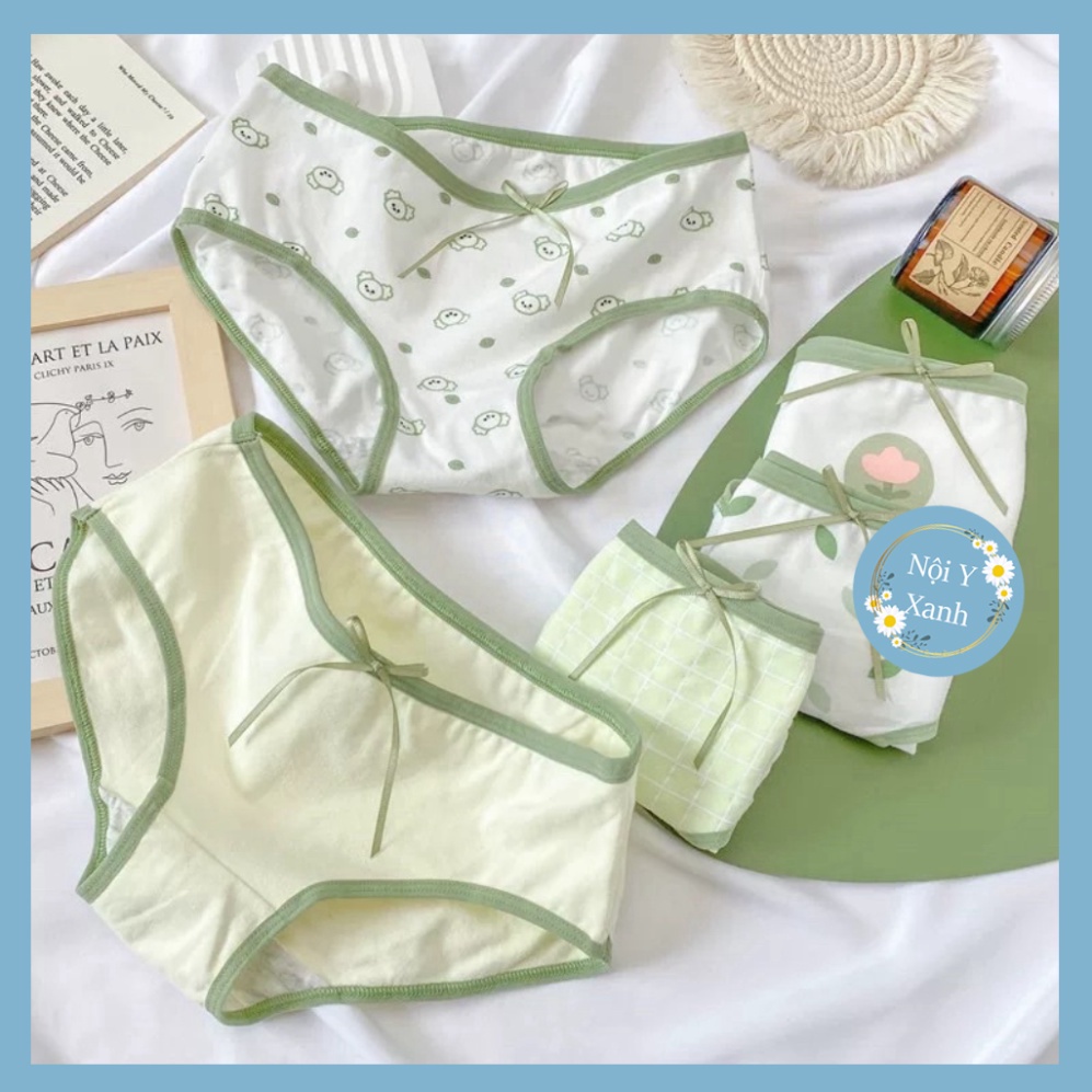 Quần Lót Nữ Cotton Xanh Lưng Vừa Thoáng Khí Thoải Mái Cho Nữ 299 Nội Y Xanh chất thoáng mát cao cấp