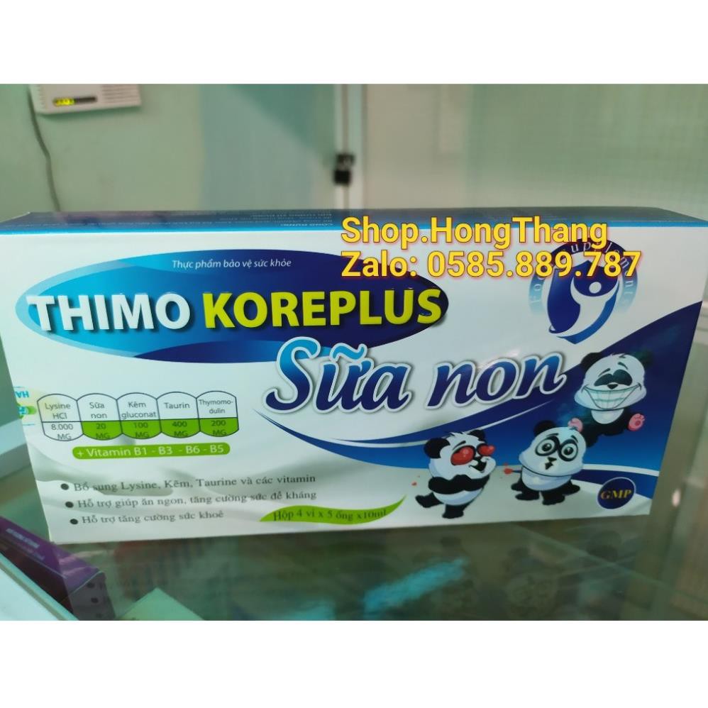 Thimo koreplus sữa non Hỗ trợ hấp thụ tốt hơn, ăn ngon, ngủ tốt, tăng cường sức đề kháng hộp 20 ống