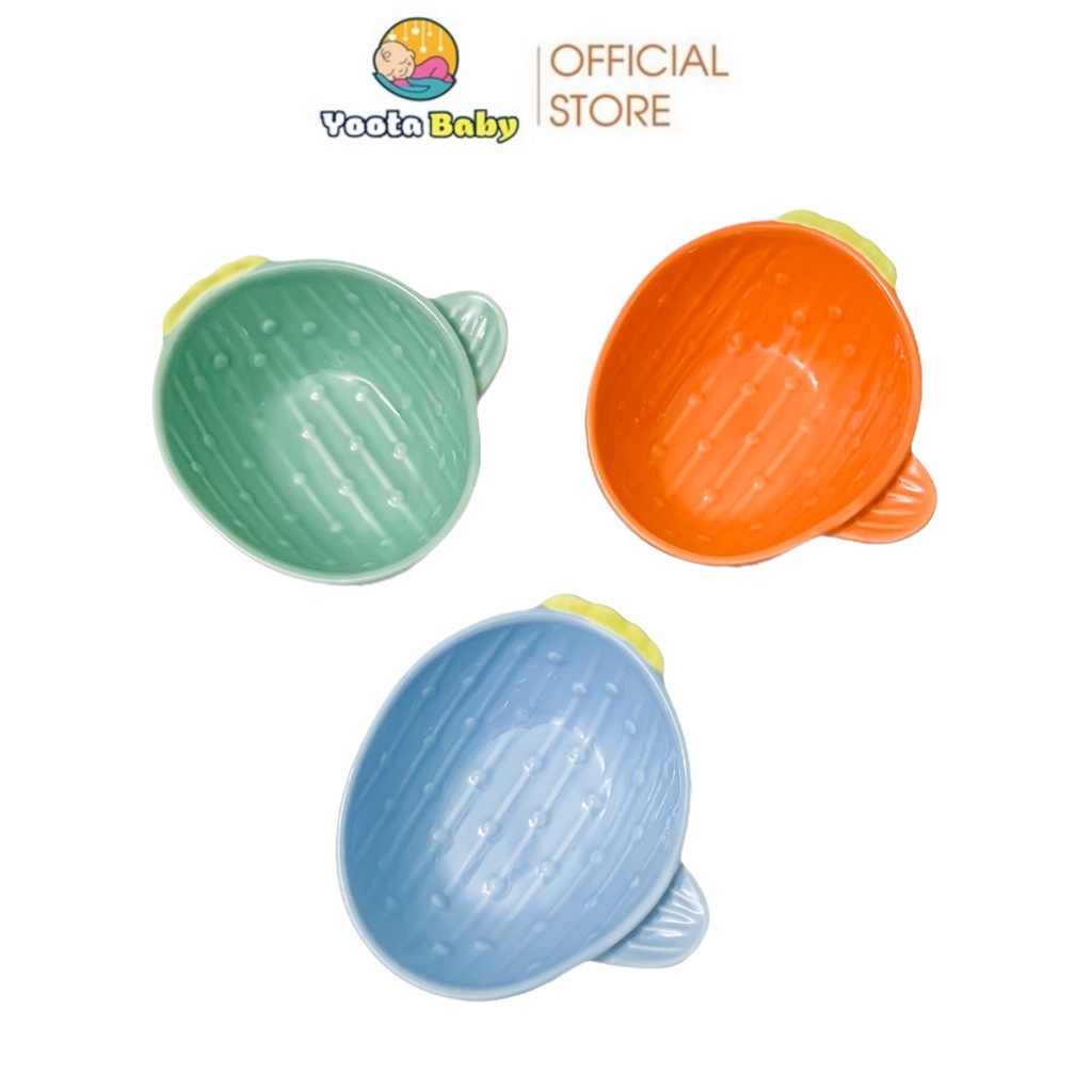 Bát Ăn Dặm Hình Xương Rồng AD26 Ngộ Nghĩnh Chất Liệu Gốm Sứ Chống Trơn Trượt Cho Bé YOOTA BABY