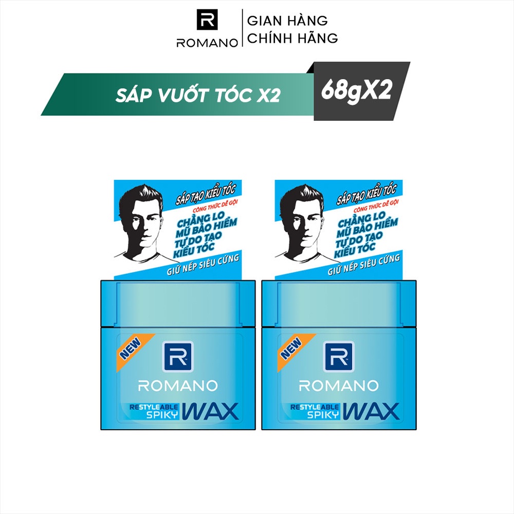 Combo 2 Wax tạo kiểu tóc Romano Restyleable 68g/hộp