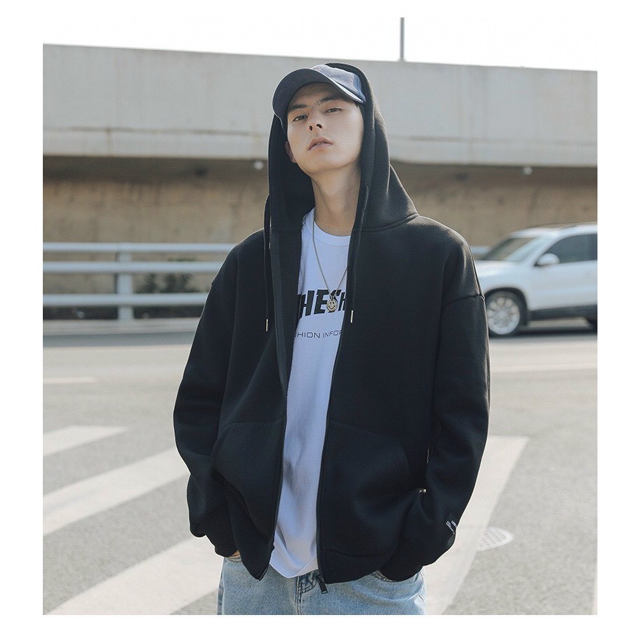 Áo hoodie trơn khoá kéo trẻ trung, năng động | BigBuy360 - bigbuy360.vn