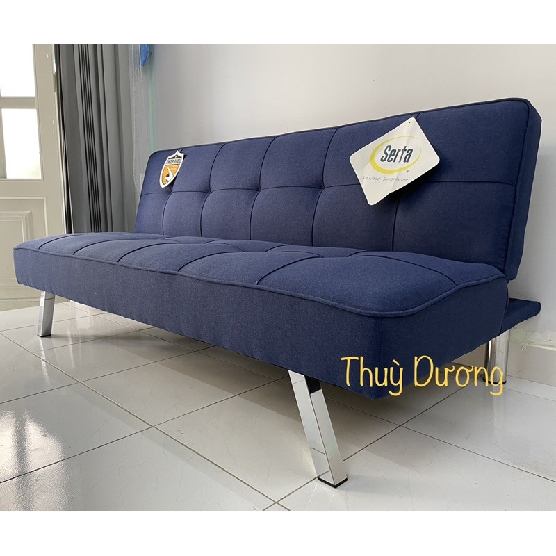 Sofa Bed - Sô pha Giường bọc vải bố màu xanh Navy dài 1m7