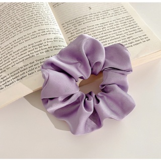 Dây cột tóc Scrunchies lụa bóng màu tím