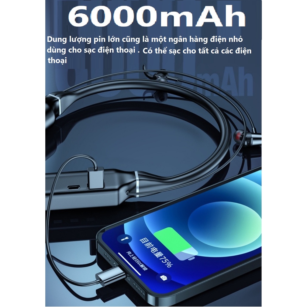 Tai Nghe Bluetooth 5.2 Sử Dụng Lên Đến 1000 Giờ , Led Báo % Pin , Có Thể Điều Chỉnh Bass / Treble
