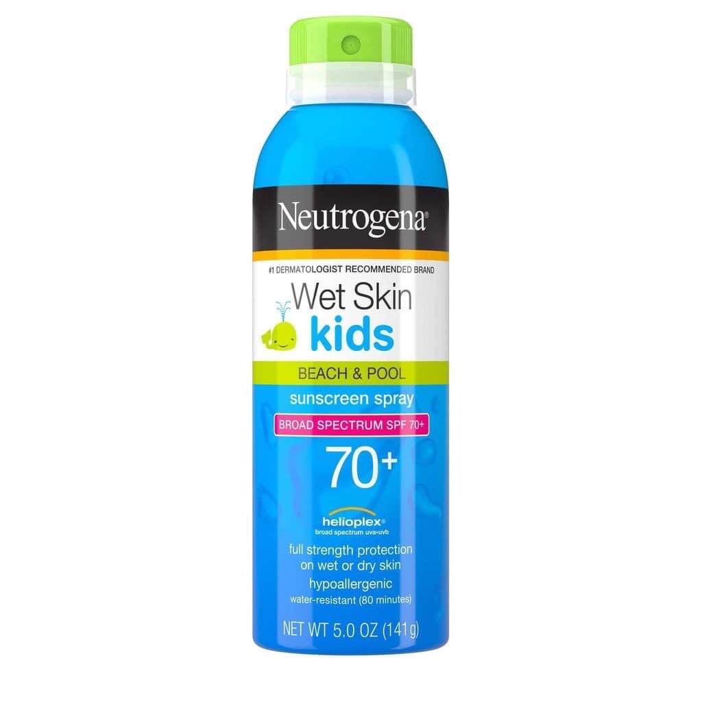 Xịt Chống Nắng Cho Bé Neutrogena Wet Skin Kids Sunscreen Spray Broad Spectrum SPF 70+ (141g) - Mỹ