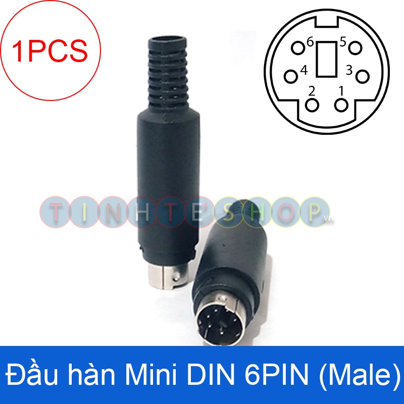 Đầu hàn Mini DIN 6 PIN Male (đầu đực) - Đầu hàn jack 6 chân kim Cáp PS2 Cáp com 6 chân - Jack hàn cổng MD6