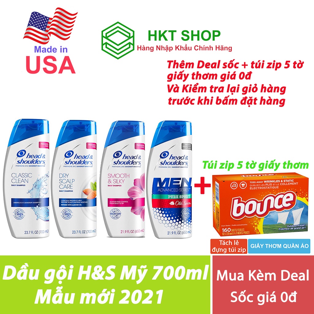 Dầu gội Head&Shoulders (H&S) Mỹ 700ml - HKT Shop