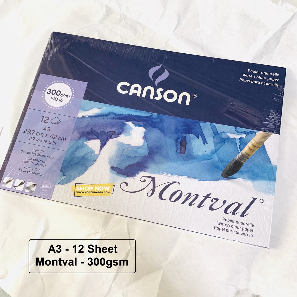 [DA ĐEN] Sổ Vẽ Màu Nước Canson Montval A3 300gsm