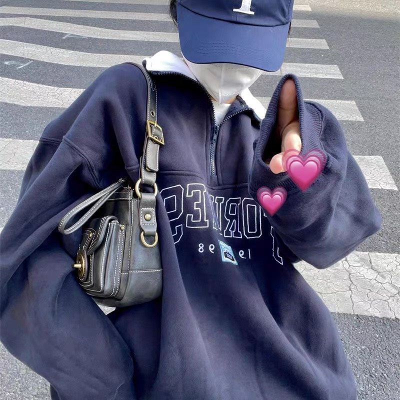 Áo Nỉ Zip Foruyfs SuzaHouse_Store Nữ [FREESHIP] 🌸 Sweater cao cổ dài tay bồng, thun hoodie form rộng cá tính Ulzzang 🌸 | BigBuy360 - bigbuy360.vn