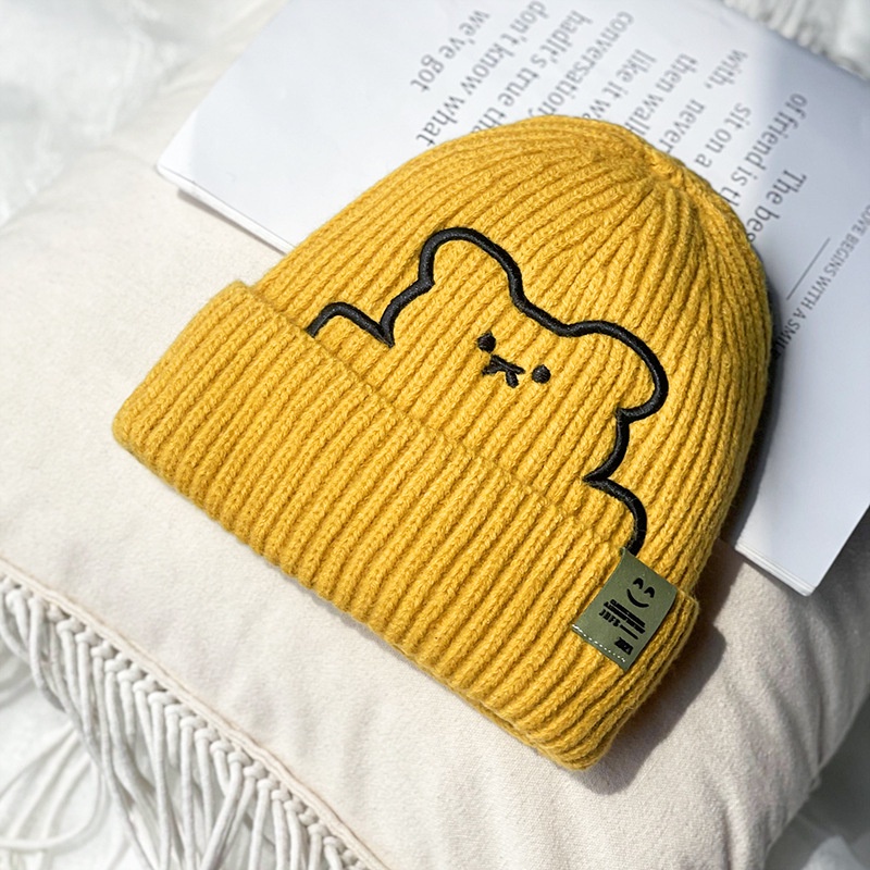Mũ len dệt kim hình chú gấu đáng yêuGIADUNGTONGKHO1Nón len giữ ấm mùa đông phong cách Hàn Quốc cho nữ