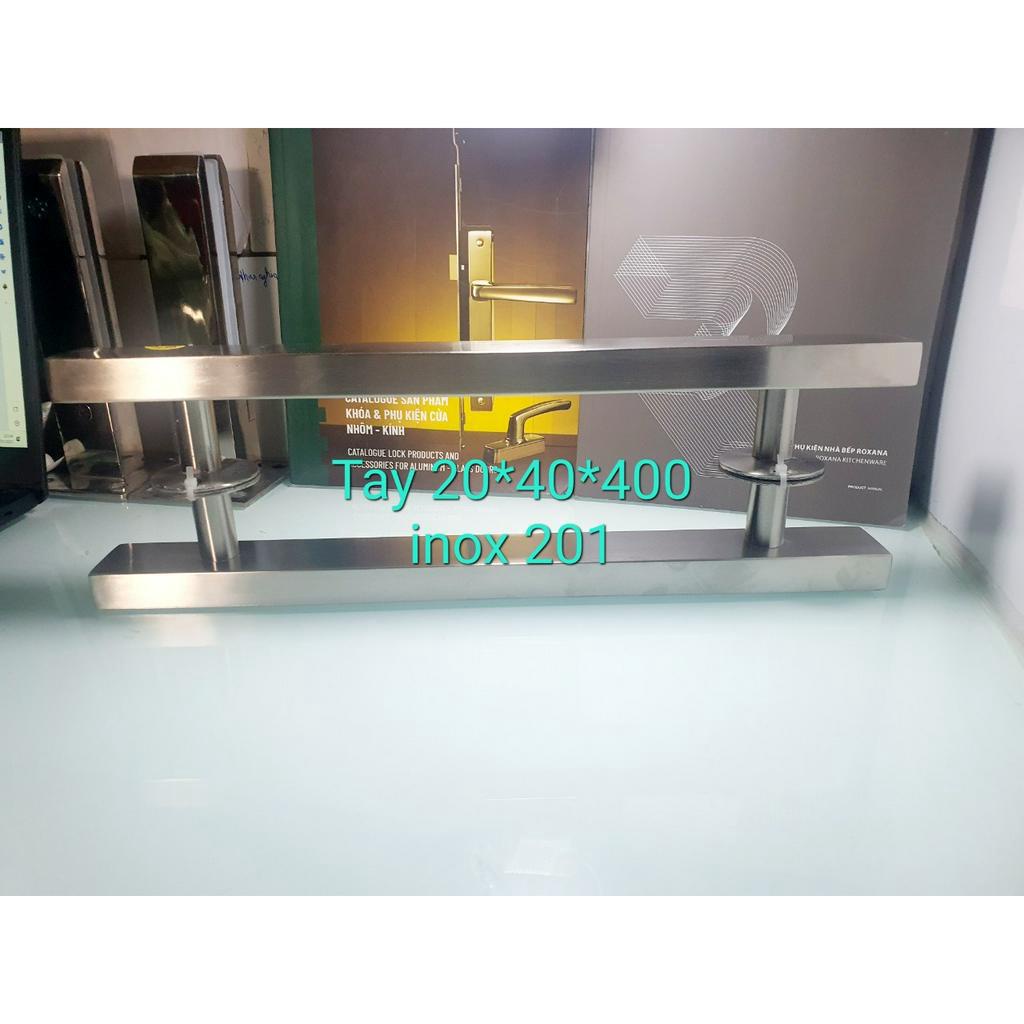 Tay cổng vuông inox #304 & 201  20*40*400mm / Tay nắm cửa sắt inox 304 cao cấp 400mm