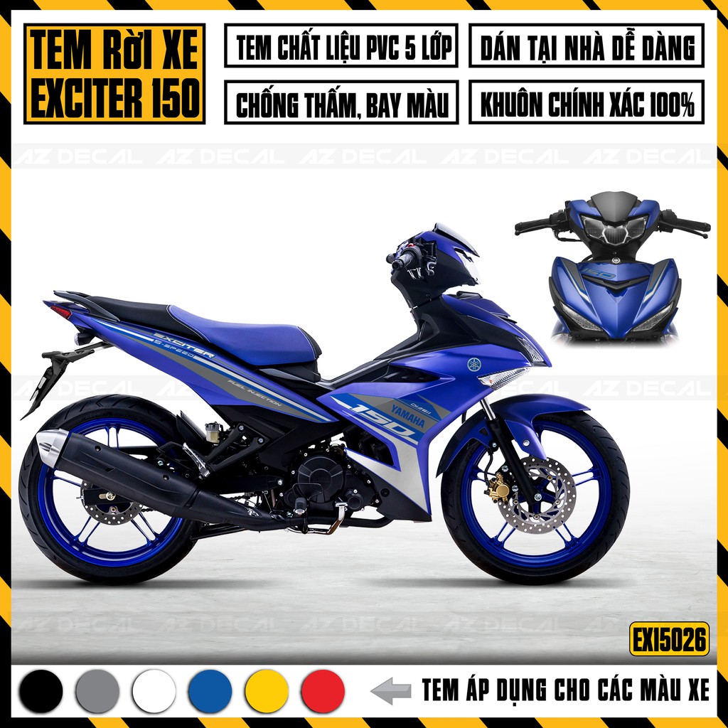 Tem Xe Exciter Mẫu S - Speed | EX15026 | Tem Chế Ex 150 Cao Cấp Chống Bay Màu, Chống Nước