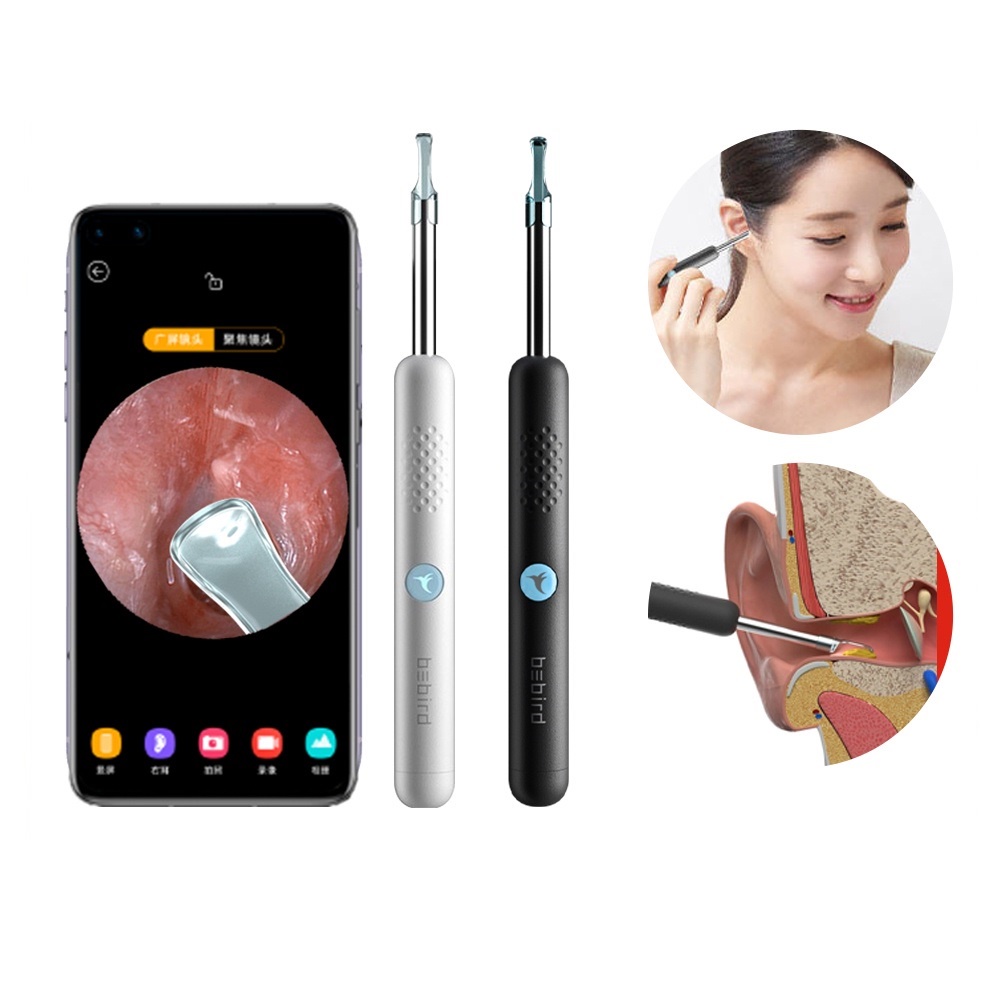 Dụng cụ lấy ráy tai tích hợp camera Bebird R1-Có sẵn máy nội soi-Hình ảnh 3.0 Mpx-Có Led trợ sáng-Bảo hành 12 tháng