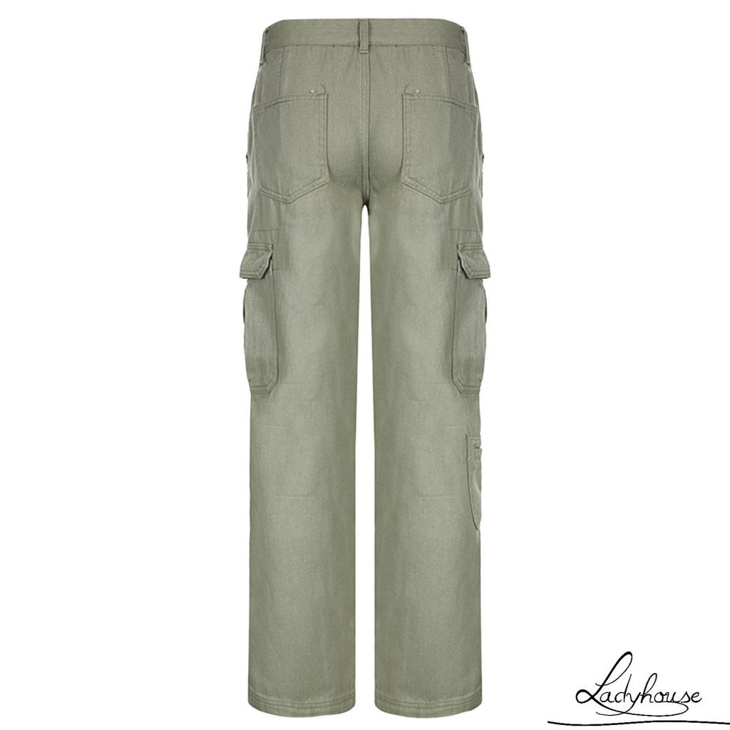 Quần Jean Dài Dáng Rộng Nhiều Túi Màu Sắc Thời Trang Cho Nữ