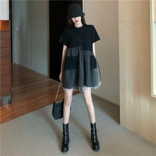 [Sẵn] Váy ulzzang phối lưới cá tính