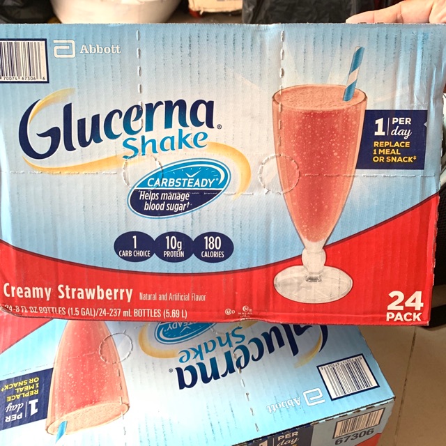 ( Date 2020) Thùng 24 chai Sữa nước cho người tiểu đường  Glucerna hương dâu