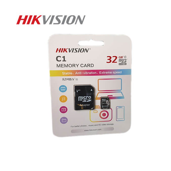 Thẻ nhớ HIKVISION Class 10 SDHC 32GB Chính hãng - Tặng kèm adapter đọc thẻ nhớ cho laptop