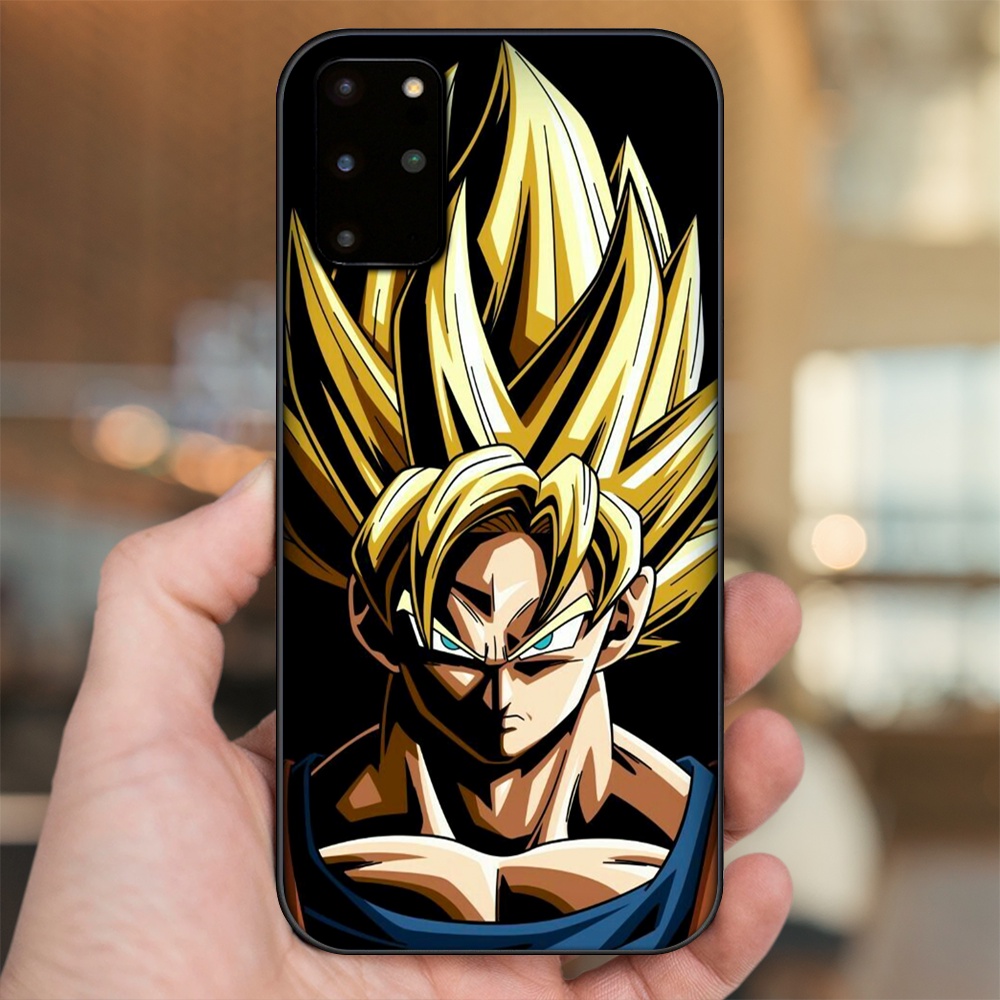 Ốp lưng Samsung S20 Plus viền đen in hình Goku Dragon Ball