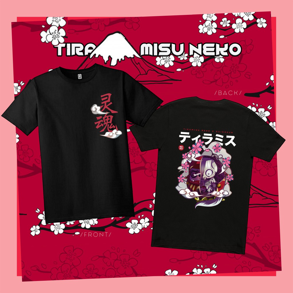 [TIRAMISU NEKO] DARUMEO - ÁO THUN LẬT ĐẬT MÈO ĐEN LIMITED