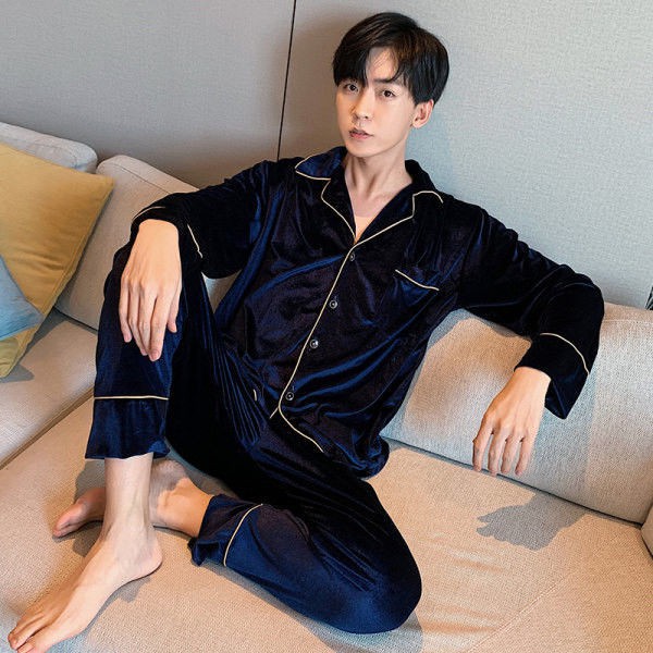 Bộ đồ ngủ pijama vải nhung mặc mùa thu đông ấm áp hợp thời trang cho cặp đôi | BigBuy360 - bigbuy360.vn