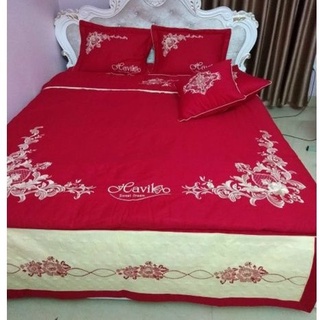 Bộ ga phủ cưới 7 món 100% cotton cao cấp