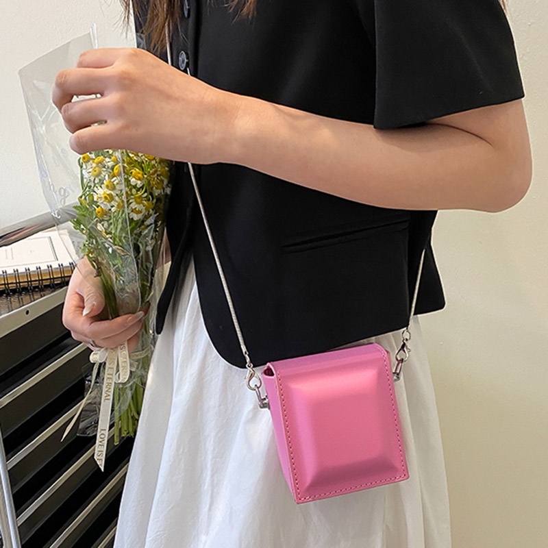 IELGY Túi Đeo Vai Hình Vuông Cỡ Nhỏ Phối Dây Xích Thời Trang Cho Nữ