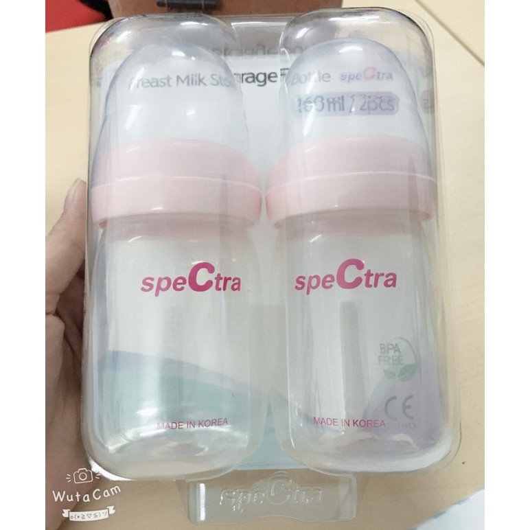 (Số 1 Hàn Quốc) 1 - 2 BÌNH TRỮ SỮA PP CỔ RỘNG CAO CẤP SPECTRA 160ML